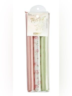 Taysha Pink & Green Satin Hair Rollers - 3 Pack